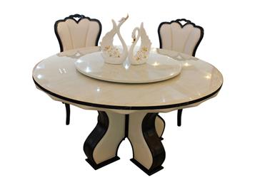 歐式桌1.3米雙層帶轉盤大