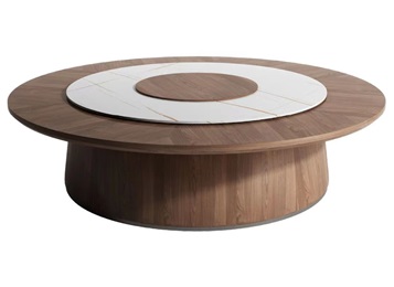 酒店新中式實木三十人電動大圓桌