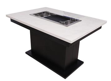 現(xiàn)代時尚烤涮一體大理石火鍋餐桌