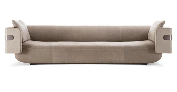 酒店會所客廳現(xiàn)代時(shí)尚絨皮軟包沙發(fā)