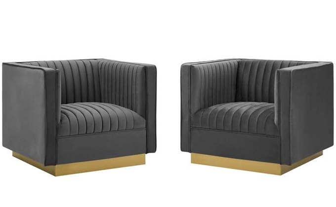 會所時尚輕奢不銹鋼單人卡座沙發(fā)