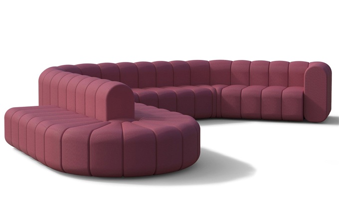 高級會所大廳幾何s形沙發