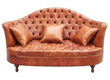 高檔會所古典實木真皮特色高靠背沙發