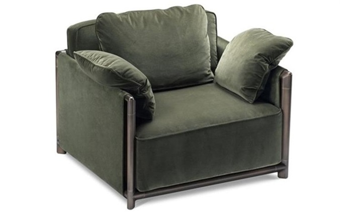 高檔會所北歐現(xiàn)代不銹鋼免洗科技布單人沙發(fā)