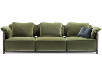 會所北歐現代不銹鋼簡約布藝軟包沙發