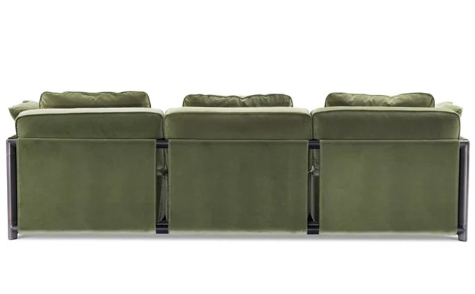 會所北歐現代不銹鋼簡約布藝軟包沙發