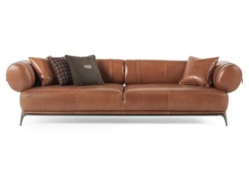 意式會(huì)所現(xiàn)代輕奢真皮創(chuàng)意直排沙發(fā)