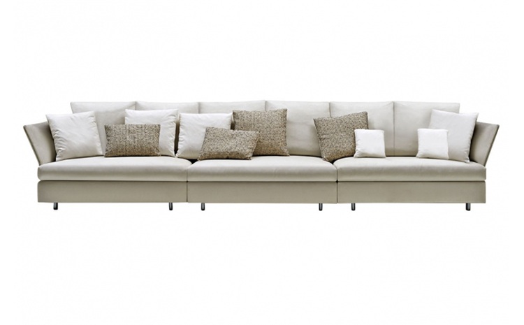 私人會所現代時尚皮革意式三人位沙發