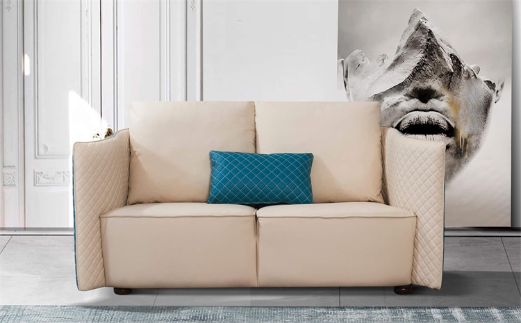 休閑會所大廳皮革軟包雙人位沙發(fā)