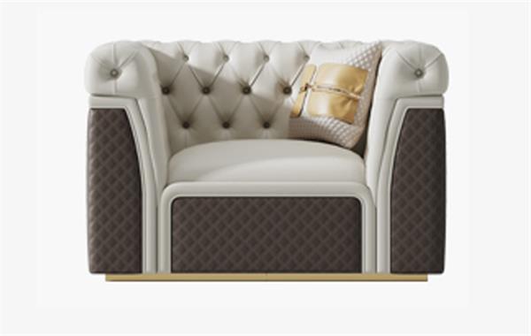 酒店會所客廳現(xiàn)代簡約單人皮藝沙發(fā)