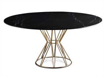 后現(xiàn)代不銹鋼巖板酒店高檔會(huì)所桌子