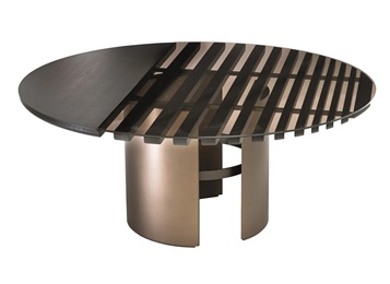 會(huì)所別墅大廳時(shí)尚實(shí)木不銹鋼桌子