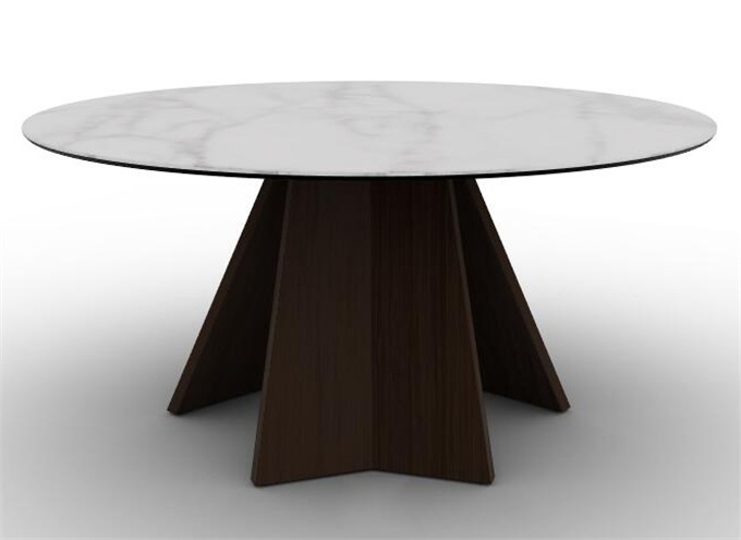 酒店會所時尚大理石實木桌子