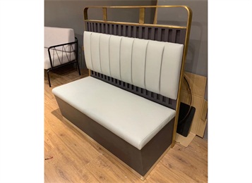 定制港式火鍋店時尚輕奢靠墻卡座沙發(fā)桌椅