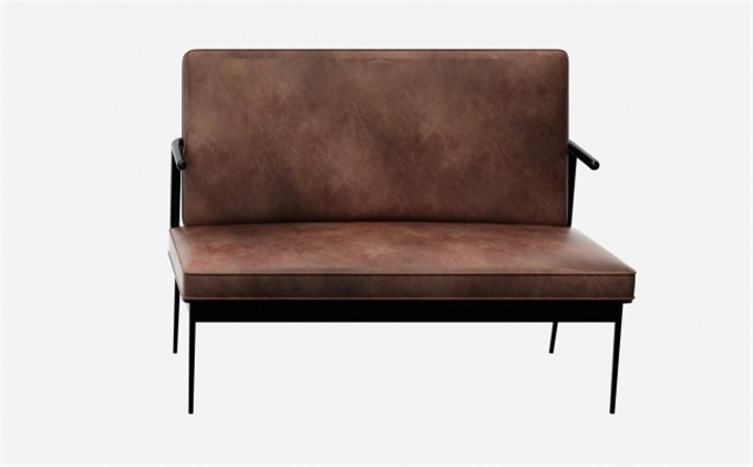 火鍋餐廳鐵藝真皮時尚卡座沙發(fā)