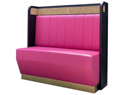 牛肉火鍋店雙人位實木軟包卡座沙發(fā)