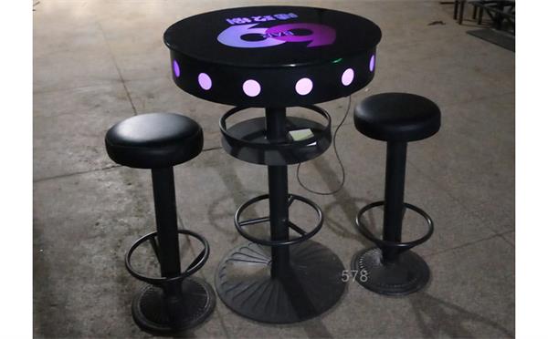 慢搖酒吧發(fā)光吧桌_酒吧散臺鋼化玻璃桌子