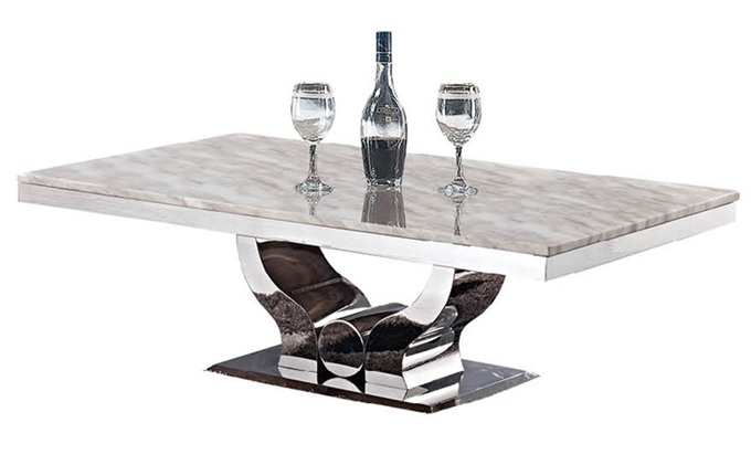 量販?zhǔn)絢tv現(xiàn)代大理石不銹鋼長方形茶幾