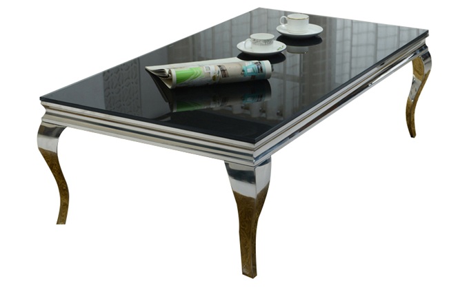 KTV酒吧歐式鋼化玻璃面簡(jiǎn)約不銹鋼茶幾