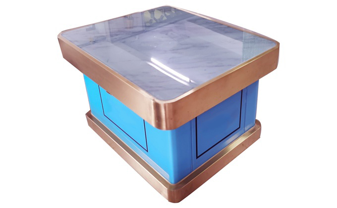 夜場KTV輕奢風(fēng)鈦金不銹鋼發(fā)光方形茶幾