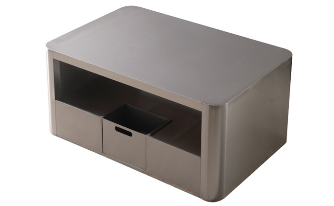 高端商務(wù)ktv中空帶抽屜不銹鋼金屬茶幾