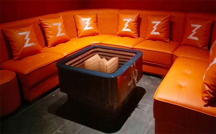 音樂酒吧包間現(xiàn)代不銹鋼方形小茶幾