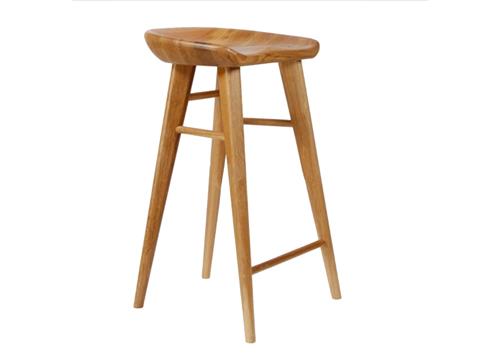 實(shí)木咖啡廳吧臺(tái)凳 復(fù)古純實(shí)木星巴克高腳椅