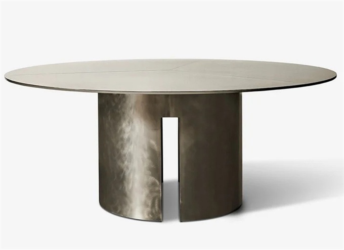 咖啡店黑金不銹鋼現(xiàn)代咖啡圓桌