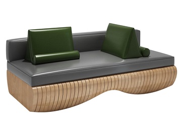 高檔咖啡館輕奢皮革軟包卡座沙發