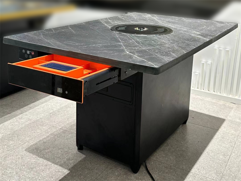 自助燒肉店火燒石臺面無煙電烤烤肉桌