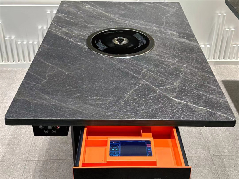 自助燒肉店火燒石臺面無煙電烤烤肉桌