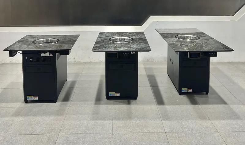 自助餐廳巖板臺面無煙烤肉桌
