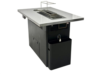 自助烤串店不銹鋼自動(dòng)翻轉(zhuǎn)無(wú)煙火鍋烤串一體桌