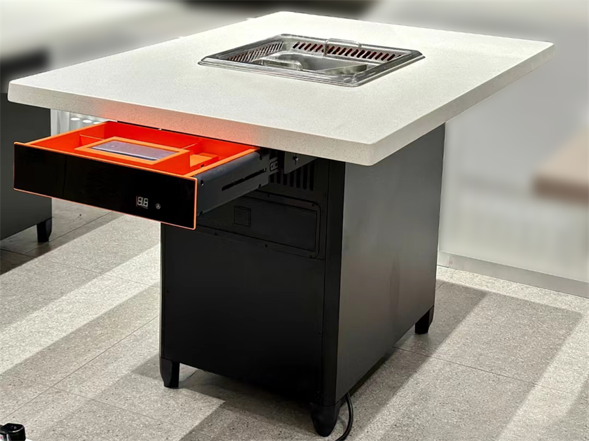 火鍋店時尚大理石智能無煙凈化火鍋桌