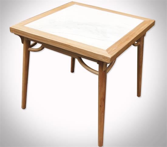 西餐廳定制特色古風(fēng)家具實木大理石四方桌