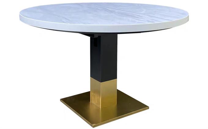 西餐廳現代金屬腳簡約大理石西餐桌