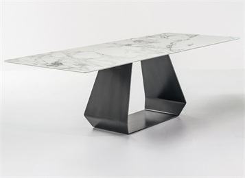 北歐現代時尚不銹鋼巖石西餐廳桌子