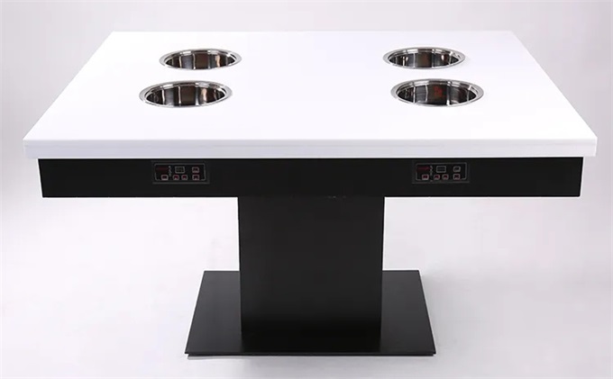 火鍋店大理石小火鍋桌子帶電磁爐四人桌