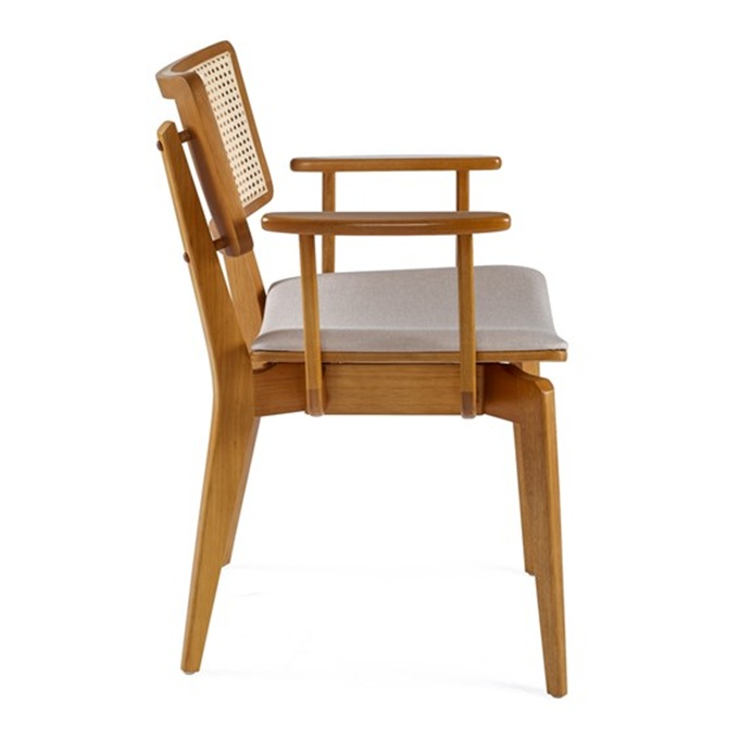 中餐廳田園風(fēng)藤編實(shí)木扶手餐椅