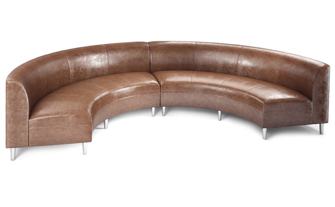 主題餐廳歐式皮革半圓形卡座沙發(fā)