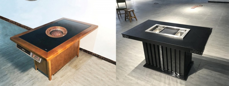 地排風(fēng)涮烤一體火鍋桌