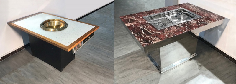 地排風(fēng)涮烤一體火鍋桌