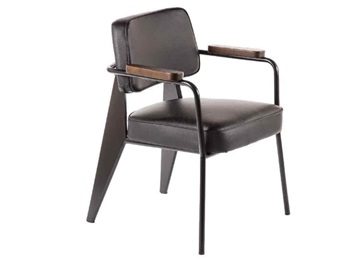 民謠清吧工業(yè)風(fēng)皮革軟包靠背椅